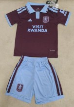 26-27 Aston Villa Home Kids Soccer Jersey*带广告