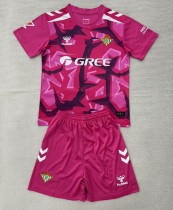 26-27 Real Betis Pink Goalkeeper Kids Soccer Jersey