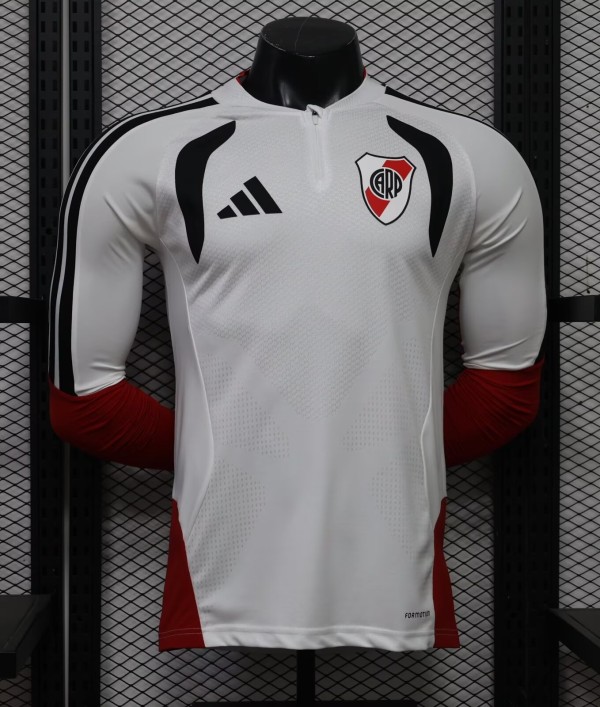 26-27 River Plate White Long Sleeve Player Version Soccer Jersey*长袖球员