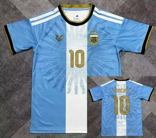 26-27 Argentina Messi Farewell Match Signature Version Fans Soccer Jersey