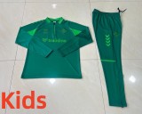26-27 Real Betis High Quality Kids Half Pull Tracksuit