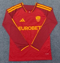 26-27 Roma Home Long Sleeve Fans Soccer Jersey (长袖)