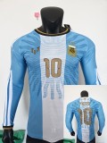 26-27 Argentina Messi Farewell Match Signature Version Long Sleeve Player Version Soccer Jersey*长袖球员