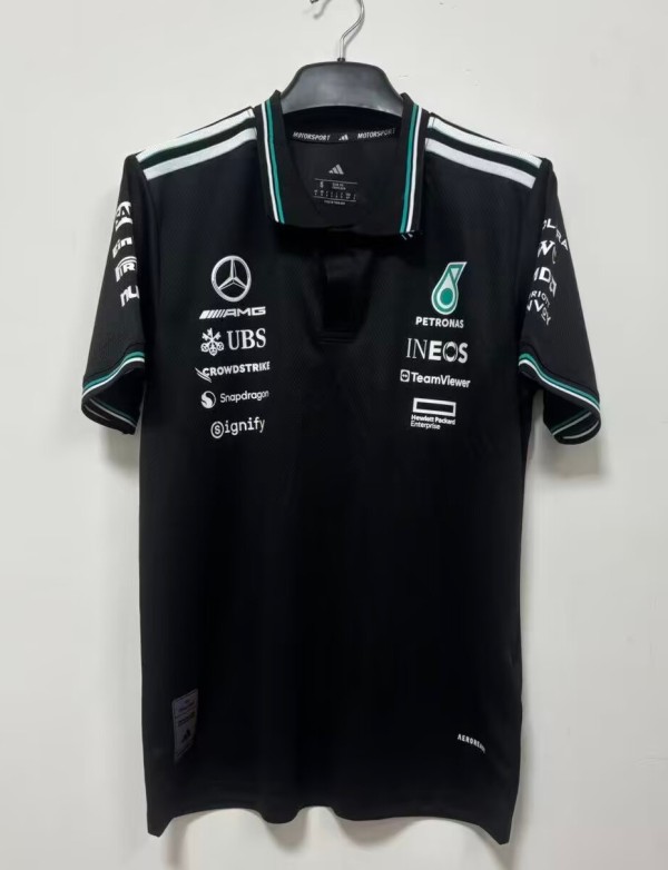 2026 F1 Benz New Pattern Short Sleeve Racing Suit