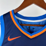 23-24 OKC Thunder GILGEOUS-ALEXANDER #2 Blue City Edition Top Quality Hot Pressing NBA Jersey (蓝色条纹 )
