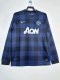 2013-2014 Man Utd Away Long sleeves Retro Soccer Jersey