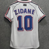 1998 France Away White Retro Soccer Jersey
