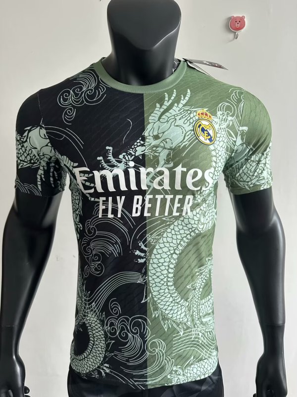 25-26 RMA Green Black Special Edition Player Version Training Shirts *龙纹
