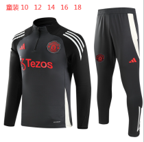 24-25 Man Utd High Quality Kids Half Pull Tracksuit