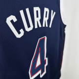 2024 Olympic Game USA CURRY # 4 Dark Blue Basketball Jersey