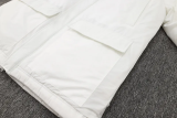 24-25 White Hooded Windbreaker Fabric Cotton Coat 光板
