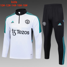 23-24 Man Utd High Quality Kids Half Pull Tracksuit