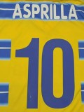 1998-1999 Parma Homen Yellow And Blue Retro Soccer Jersey
