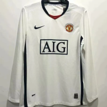 2008-2009 Man Utd Away Long Sleeve Retro Soccer Jersey