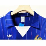 1980 France Home Retro Long Sleeves Soccer Jersey