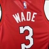 24-25 HEAT WADE #3 Red City Edition Top Quality Hot Pressing NBA Jersey (V领）