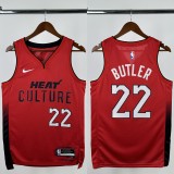 24-25 HEAT BUTLER #22 Red City Edition Top Quality Hot Pressing NBA Jersey (V领）