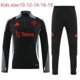 24-25 Man Utd High Quality Kids Half Pull Tracksuit