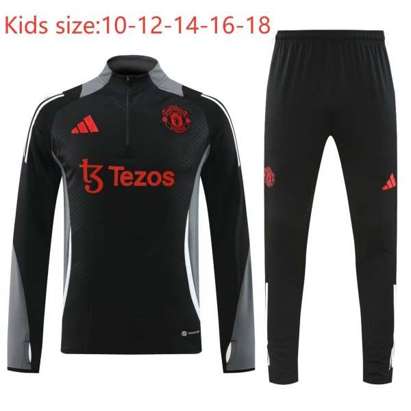24-25 Man Utd High Quality Kids Half Pull Tracksuit