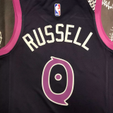Timberwolves RUSSEL #0 Purple Black Top Quality Hot Pressing NBA Jersey