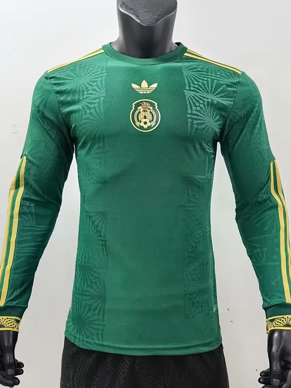25-26 Mexico Gold Cup Green Long Sleeve Player Version Soccer Jersey (长袖球员)