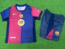 24-25 BAR Home Kids Player Version Soccer Jersey