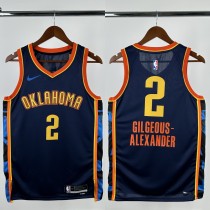 24-25 OKC Thunder GILGEOUS-ALEXANDER #2 Black City Edition Top Quality Hot Pressing NBA Jersey