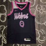 Timberwolves RUSSEL #0 Purple Black Top Quality Hot Pressing NBA Jersey
