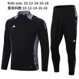 2024 AD Black Kids Half Pull Tracksuit