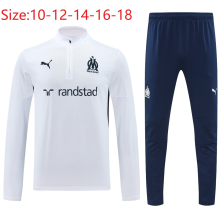 24-25 Marseille High Quality Kids Half Pull Tracksuit