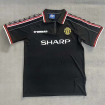 1998 Man Utd Black Retro Edition Polo Short Sleeve