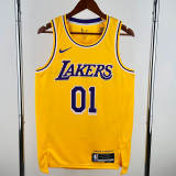 22-23 LAKERS EUNCHAE #01 Yellow Top Quality Hot Pressing NBA Jersey