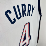 2024 Olympic Game USA CURRY # 4 White Basketball Jersey