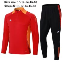 2024 AD Red Kids Half Pull Tracksuit