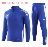 2024 AD Blue Kids Half Pull Tracksuit