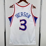 1996-1997 76ERS IVERSON #3 White Retro Top Quality Hot Pressing NBA Jersey