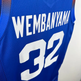2024 Olympic Game France WEMBANYAMA # 32 Blue Basketball Jersey