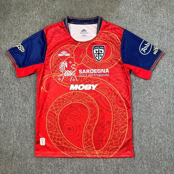 25-26 Cagliari Red Special Edition Fans Soccer Jersey