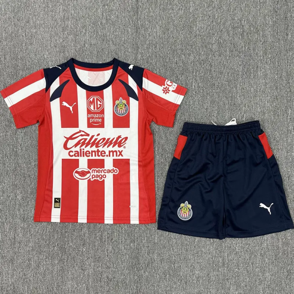 25-26 Chivas Home Kids Soccer Jersey