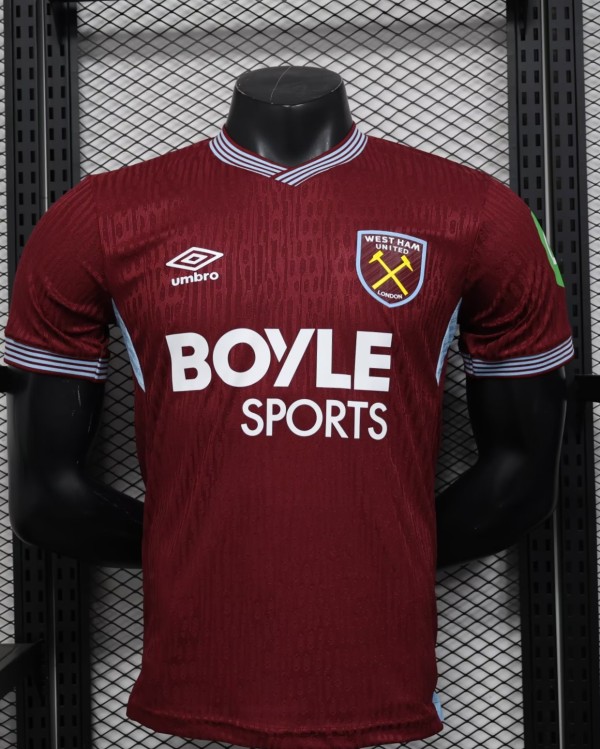 25-26 West Ham Home Player Version Soccer Jersey