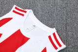 2025 AD White Red Tank Top And Shorts Suit