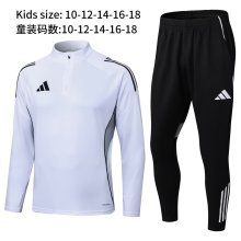 2025 AD White Kids Half Pull Tracksuit