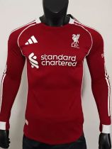 25-26 LIV Home Long Sleeve Player Version Soccer Jersey