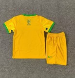 25-26 Brazil Yellow Special Edition Kids Soccer Jersey 1:1 Thai Quality