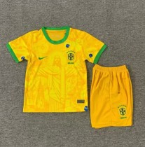 25-26 Brazil Yellow Special Edition Kids Soccer Jersey 1:1 Thai Quality