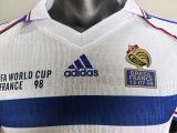 1998 France Away White Player Version Retro Soccer Jersey*球员