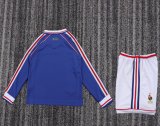 1998 France Home Long sleeves Retro Kids Soccer Jersey