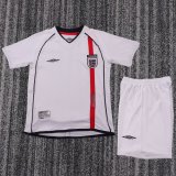 2002 England Home Kids Retro Soccer Jersey