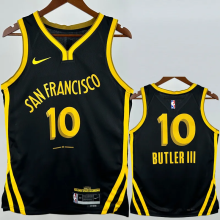 23-24 WARRIORS BUTLERIII #10 Black City Edition Top Quality Hot Pressing NBA Jersey (V领)