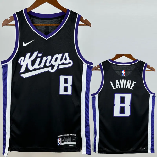 23-24 Kings LAVINE #8 Black Top Quality Hot Pressing NBA Jersey